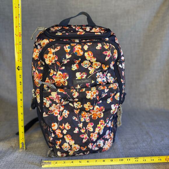 Vera Bradley Lighten Up Journey Backpack Floral Butterfly Navy Water Resistant